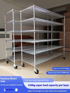 رف تخزين متعدد الطبقات من الفولاذ المقاوم للصدأ المطلي بالكروم، قائم بذاته ومعتمد بشهادة ISO 9001، مقاوم للتآكل وقابل للتكديس - Product Image 4