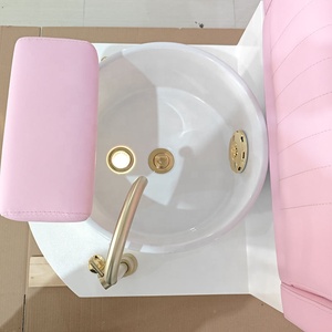 Modern <b>pink</b> Foot Spa Salon Furniture Pedicure Chair Luxury Led Lights Manicure and Pedicure Stations - Product Image 6