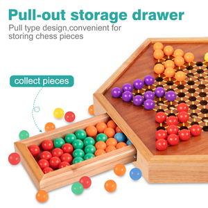 12.6 ''bằng gỗ Trung Quốc <span class=keywords><strong>Checkers</strong></span> với ngăn kéo-truyền thống Hội Đồng Quản Trị trò chơi với Bộ 16 Mét đầy màu sắc Acrylic bi - Product Image 4