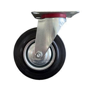 <strong>3</strong>/<strong>3</strong>.5/4/5/6/8/10 Inch Heavy Duty Fixed Black <strong>Rubber</strong> Industrial Caster <strong>Wheel</strong> Rotating Castor <strong>Wheel</strong> With Brake Trolly <strong>Wheels</strong> - Product Image 2