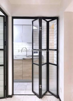 Porte intérieure américaine pliante en acier de qualité supérieure Offre Spéciale Porte en verre pliante de style contemporain