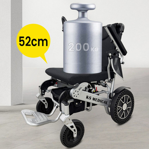 KSM-606Plus High Quality Ultimate Extra Large Folding Aluminum Alloy Electric Wheelchair 24V 350W 2 Motors 52cm Seat Width - Product Image 3