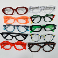 Montura de Gafas Retro de Acetato Grueso, Diseño de Aro Grueso y Audaz, Hecha a Mano, Duradera, para Hombres, Mujeres, Unisex
