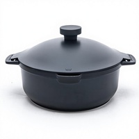 Casserole basse élégante en aluminium moulé sous pression de 28 cm, revêtement antiadhésif PEEK, fond à induction, ustensiles de cuisine pour la cuisine à domicile avec un design innovant
