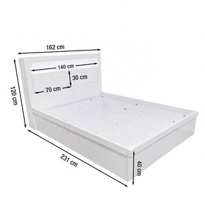 22LAD004 lit blanc pour enfants, finition mélamine, pour jeunes garçons, lit de rangement simple, ensemble de <span class=keywords><strong>chambre</strong></span> pour enfants - Product Image 2