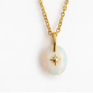 Kalung Liontin Batu Alam SongYi Berlapis Emas dengan Pola Bentuk Bintang Romantis untuk Perayaan Agama Buddha - Product Image 4