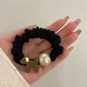 Coleteros de Goma de Alta Elasticidad con Diseño de Cachorro de Dibujos Animados Coreanos para Mujer, Estilo Francés, Sencillos para Cola de Caballo - Product Image 4