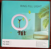 Anneau lumineux LED de 14 pouces à luminosité réglable, lampe de remplissage LED pour selfie, streaming en direct, avec télécommande pour maquillage, vidéo, TikTok