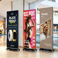 P1.53 P1.86 P2 Totem LED 640x1920mm GOB Écran publicitaire LED mobile à épissure, contrôle par smartphone/Wi-Fi, direct usine