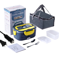 1,5L Edelstahl Tragbare Elektrische Lunchbox 220V/24V/12V USB Auto Haushalt Büro Speisenwärmer EU/UK-Stecker CE-Zertifiziert
