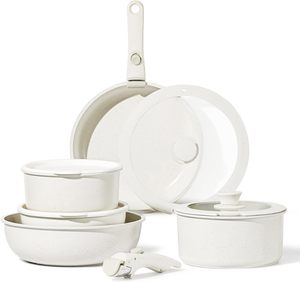 11pcs 논스틱 조리기구 세트 인덕션 호환 실리콘 베이클라이트 핸들 휴대용 냄비 팬 분리형 최소 주문 10pcs - Product Image 1