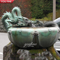Sculpture de dragon chinois traditionnel en bronze coulé YOUFINE pour la décoration de jardins et de parcs
