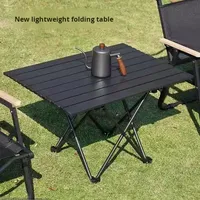 Table pliante légère en métal, style pastoral, rectangulaire, petite, pour camping, pique-nique, bureau, extérieur, salle à manger, portable