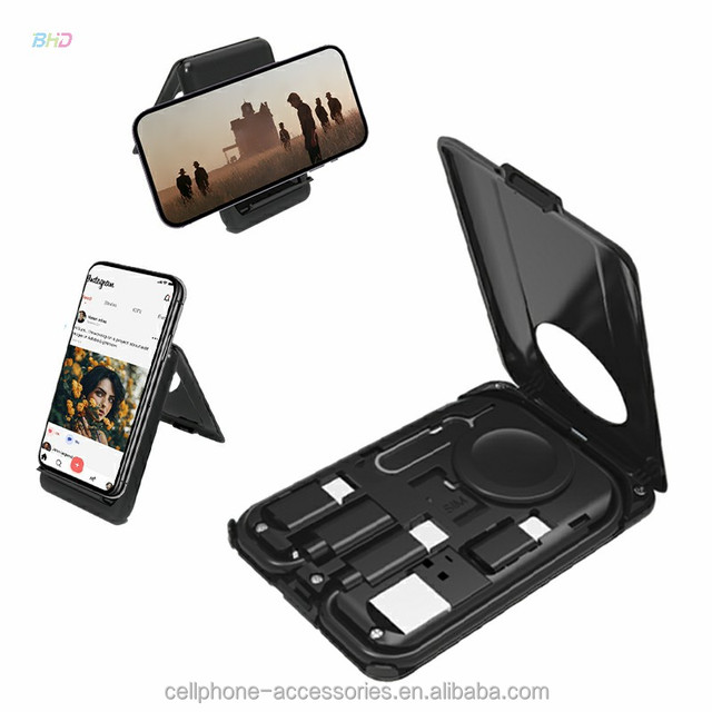 15W Fast Charge USB-C Charging Cable Kit with Phone Adapter Multifunction Case Holder 2.5W Wireless Charging Mobile Accessories