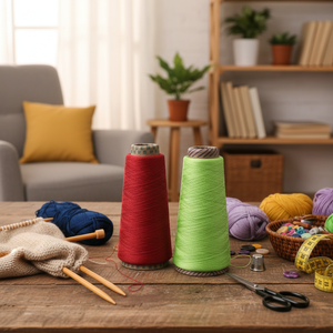 Fil de coton REWATEX NE 80/2 100% peigné, gazé, mercerisé, teint, écologique, style fantaisie, fil ouvert/OE, pour tricot à la main et couture - Product Image 3