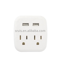Chargeur mural américain 3 prises secteur avec 2 chargeurs USB et type C rallonge de prise murale avec sortie USB DC 5V 3.0A