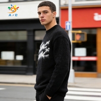 Pull en mohair pour homme AJB de qualité supérieure, doux, respirant, chaud, anti-rides, séchage rapide, motif lettres, tendance