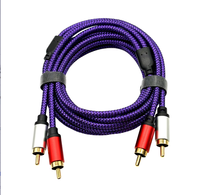 Connecteurs audio plaqués or 2RCA à 2RCA double blindage Cordon d'interconnexion stéréo en cuivre OFC Amplificateur de cinéma maison HiFi