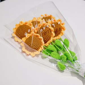 Flor de Girasol Tejida a Mano con Ganchillo, Decoración para el Hogar, Oficina o Auto, Accesorios para Ramos de Flores de Ganchillo - Product Image 2