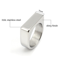 Personalisierte Ringe Blanko Edelstahl Herren Siegelringe Silberfarben Größe 8 9 10 11 Ohne Zusätzliche Logokosten