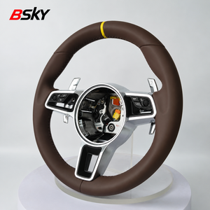 Volante de Cuero Color Café al Por Mayor para <span class=keywords><strong>Porsche</strong></span> 991 996 997 987 718 Cayenne <span class=keywords><strong>Cayman</strong></span> GT2RS MACAN 970 TAYCAN - Product Image 2