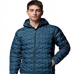 Men's Casual Lightweight Zipper Waterproof Windproof <b>Packable</b> Quilted Puffer <b>Jacket</b> with Hood and Storage Pouch - Product Image 1