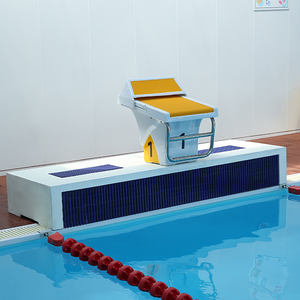 Plateforme de départ de natation en fibre de verre bleue et blanche portable et durable pour la compétition, outil et accessoire essentiels pour la piscine - Product Image 4