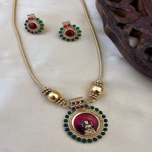 Ready to Sale <b>Gold</b> Plated Copper Studded Handcrafted Enamelled <b>Jewellery</b> <b>Set</b> with Fashionable Style <b>Jewellery</b> <b>Set</b> - Product Image 2