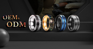 Tùy chỉnh vonfram hình học lăng trụ Vòng vonfram người đàn ông đồ trang sức phụ nữ người đàn ông Nhẫn cưới vàng sáng bóng vonfram nhẫn cho phụ nữ người đàn ông - Product Image 4