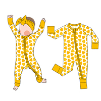 Bambou personnalisé manches longues fermeture éclair convertible combinaison vêtements de nuit barboteuses pour enfants bébé enfants