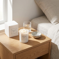 Bougie parfumée de luxe beige en forme de pivoine, pot en verre blanc, cire de soja florale 3D, aromathérapie, style crémeux minimaliste, décoration d'intérieur, cadeau