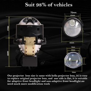 Sanvi New Arrival 3 Inch A8L+ Bi LED Projector Len Headlight Laser Headlight 12V 5500K Super Brightness Motorcycle LED Headlight - Product Image 4