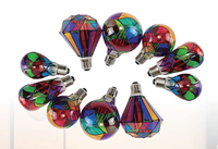 Ampoule LED à filament ST19 4W E27/E26/B22 pour Noël, décoration intérieure, lampe en verre peinte en mosaïque colorée, ampoules/lampes d'éclairage