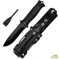 Kit de couteaux de survie multifonctionnels pour la chasse et le bushcraft en plein air avec allume-feu intégré et pierre à aiguiser, couteau tactique portable de survie