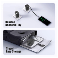 Cargador de 45W Retráctil, Disponible en Stock, Cable USB-A a Tipo C de 70cm, Enchufe Universal para EE. UU./UE/Reino Unido, Carga Rápida PD con Protección OCP
