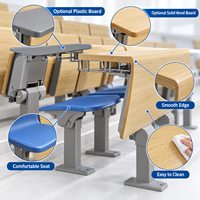 Chaise d'auditorium pour salle de conférence avec tablette d'écriture pliable et porte-gobelet en tissu