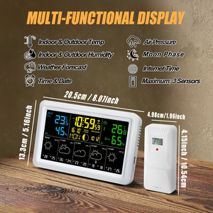 <span class=keywords><strong>Station</strong></span> météo intelligente Tuya WiFi 5107-2WIFI <span class=keywords><strong>avec</strong></span> prévisions 5 <span class=keywords><strong>jours</strong></span>, surveillance de la température et de l'humidité intérieure/extérieure, écran LCD pour le climat domestique - Product Image 2