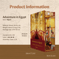 Tonecheer 2026 - Librería Decorativa con Diseño de Egipto, Bloques de Construcción, Luz Automática, Rompecabezas 3D, Ideal para Regalos y Tiendas de Juguetes