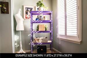 Étagère de rangement industrielle réglable à 5 couches violette Étagère de <span class=keywords><strong>garage</strong></span> en acier robuste avec étagère de rangement - Product Image 3