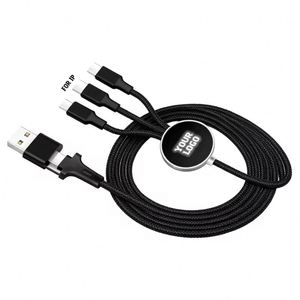 New Design Factory Price Mobile Phone Led Braided Usb Multi <b>Charging</b> <b>3</b> in 2 Cable - Product Image 1