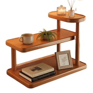 Cosmetic <b>Shelf</b> Solid Wood 2 Tier <b>Desktop</b> Organizer For Makeup Skincare Storage - Product Image 5