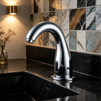 Robinet à capteur sans contact moderne, monotrou, infrarouge, pour lavabo, eau chaude et froide, hôtel, restaurant, toilettes publiques