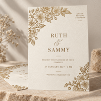 Ensemble de papeterie florale Golden Line pour mariage, invitations personnalisées, cartes « Save the Date », cartes RSVP pour la décoration de la fête de mariage