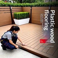Terrasse extérieure en composite bois-plastique, anti-corrosion, durable, surface gaufrée, co-extrusion, deuxième couche de revêtement