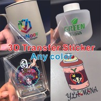 Autocollants de transfert DTF UV personnalisés, étiquettes de lettres 3D avec logo, adhésifs résistants à l'eau, pour gobelets