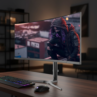 Monitor Gaming Lengkung 34 inci Baru UHD 4K 165Hz Esports HDR Layar Komputer LED RGB Backlight Desktop PC Layar Ultra Lebar ROHS