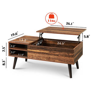 <span class=keywords><strong>Mesas</strong></span> de <span class=keywords><strong>centro</strong></span> de té de madera con parte superior de elevación de anidación Rectangular barata moderna nórdica personalizada para la sala de estar con almacenamiento - Product Image 1