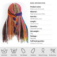 Extensions de cheveux synthétiques tressées au crochet Zizi de 22 pouces, 50g, résistantes à la chaleur, pour tresses Box Braids et Twist – Vente en gros