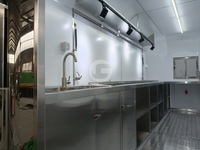 Remorque alimentaire pour hamburgers en acier inoxydable de 16 pieds, clé en main, avec plaque chauffante, friteuse, réfrigérateur et système d'extinction d'incendie