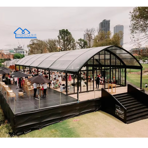 Carpa Arqueada de 10m X 20m para Bodas, Carpa Transparente con Marco Negro para Eventos, Carpa para Fiestas y Bodas, Carpas Transparentes para Eventos - Product Image 1